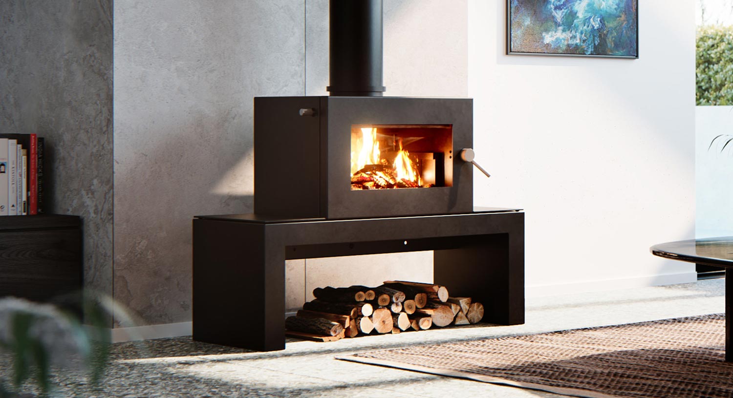 Blaze contemporary convection wood heater