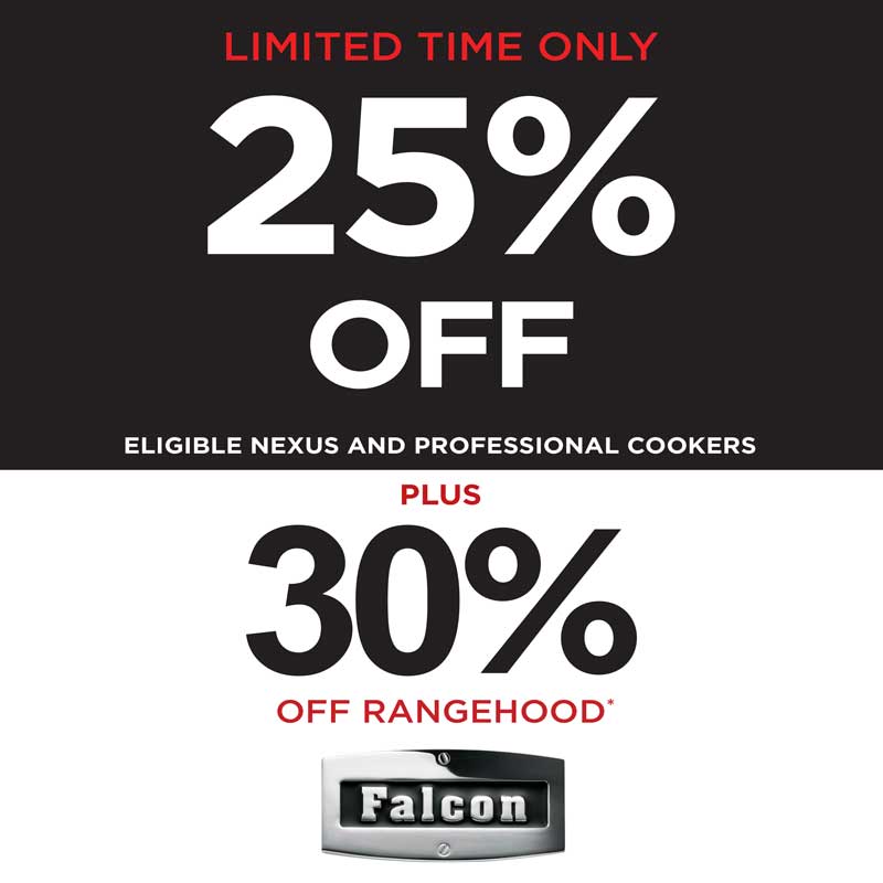 Falcon Oven Sale - Bonus Falcon Rangehood with 90cm Falcon Cooker