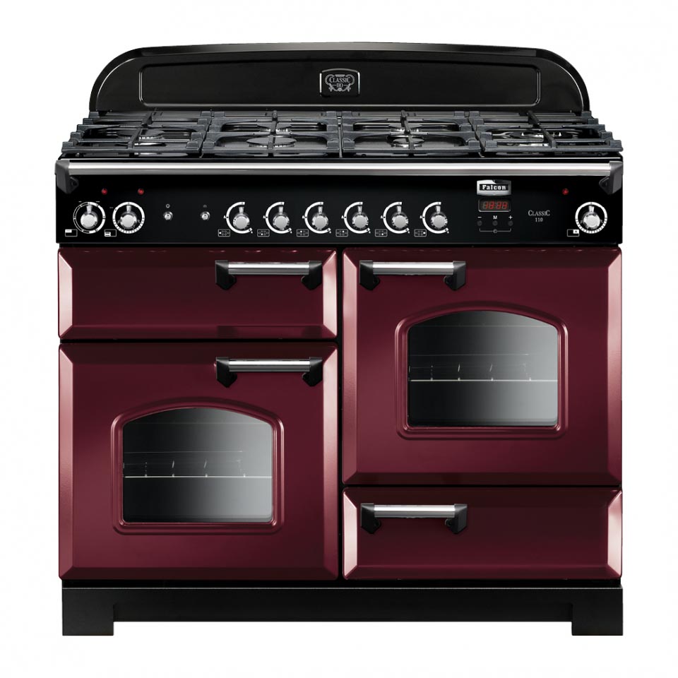 Falcon Classic 110cm Dual Fuel Oven cranberry